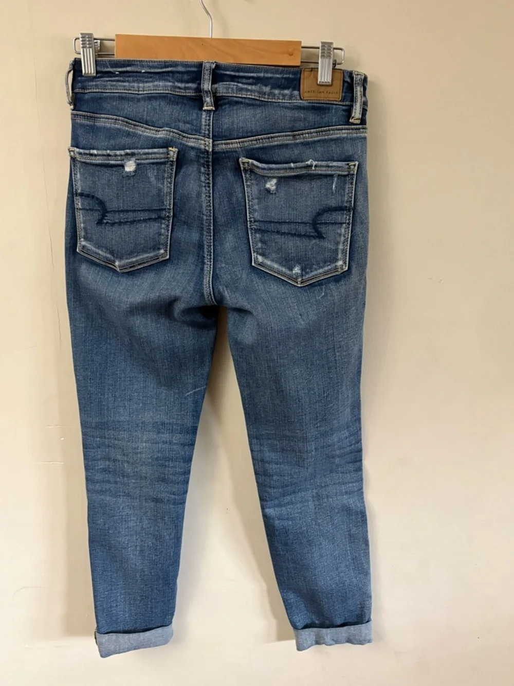 American Eagle Hi Rise Distressed Jegging Crop Jeans Size 8